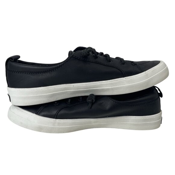 Sperry Crest Vibe Sneakers Womens 9 Black Leather Casual Boat Preppy SlipOn Shoe - Picture 5 of 9